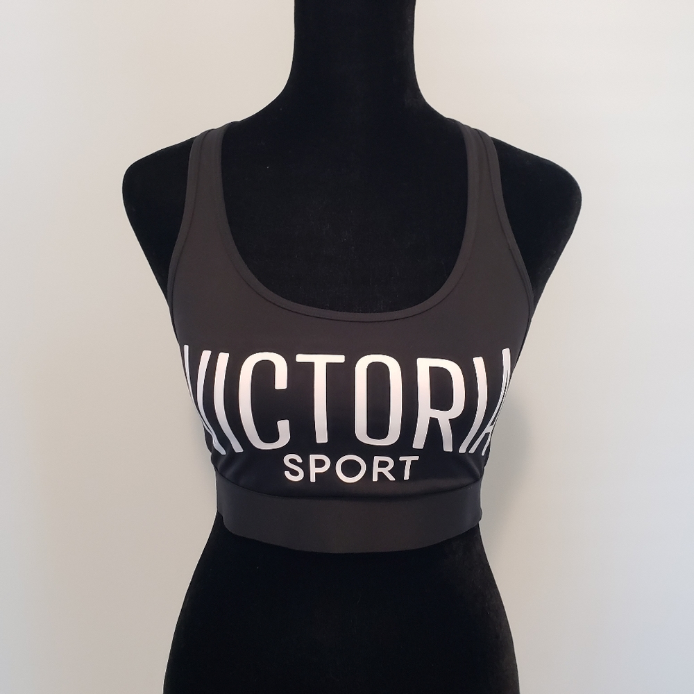 Victoria's Secret Sports Bra Logo Women's Small Black